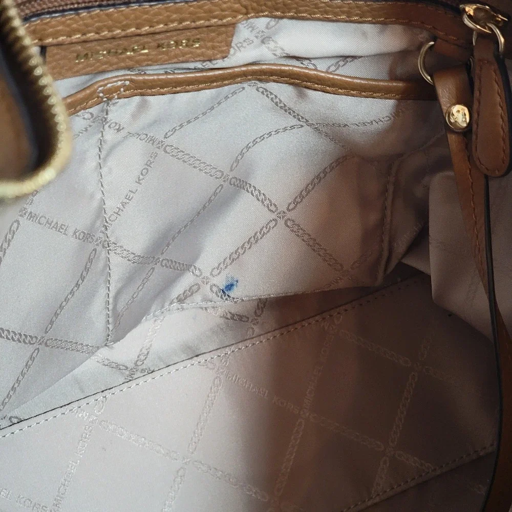 Michael Kors‎ Aria Large Brown Monogram Logo Large Hobo Shoulder Bag Leather